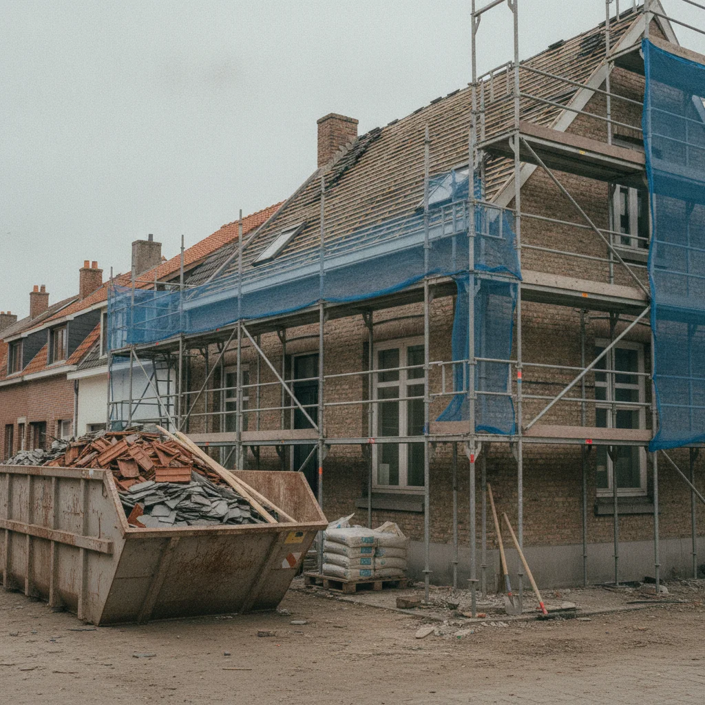 Déchets de chantier de toiture en Belgique : tri, évacuation et recyclage en 2026
